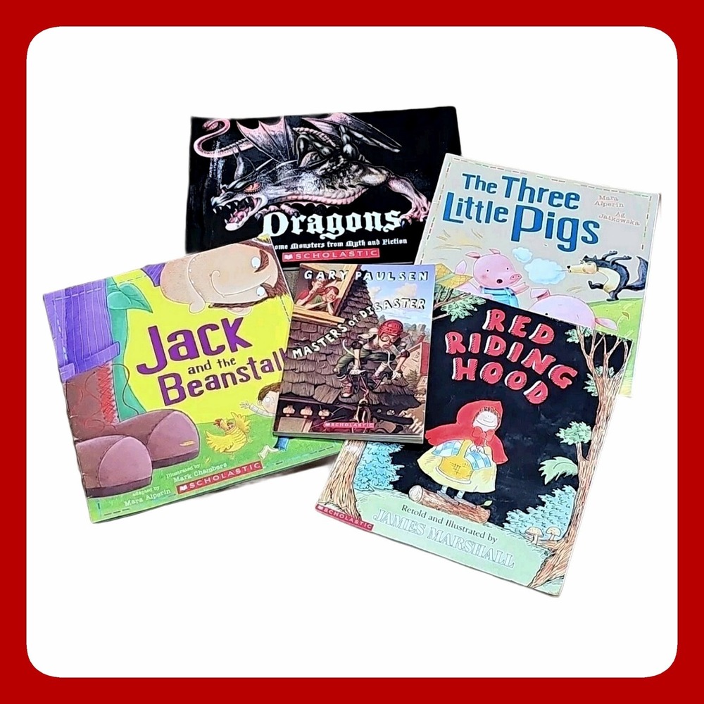 Scholastic Children's Book Bundle 5 Titles Dragons Red Riding Hood Excellent